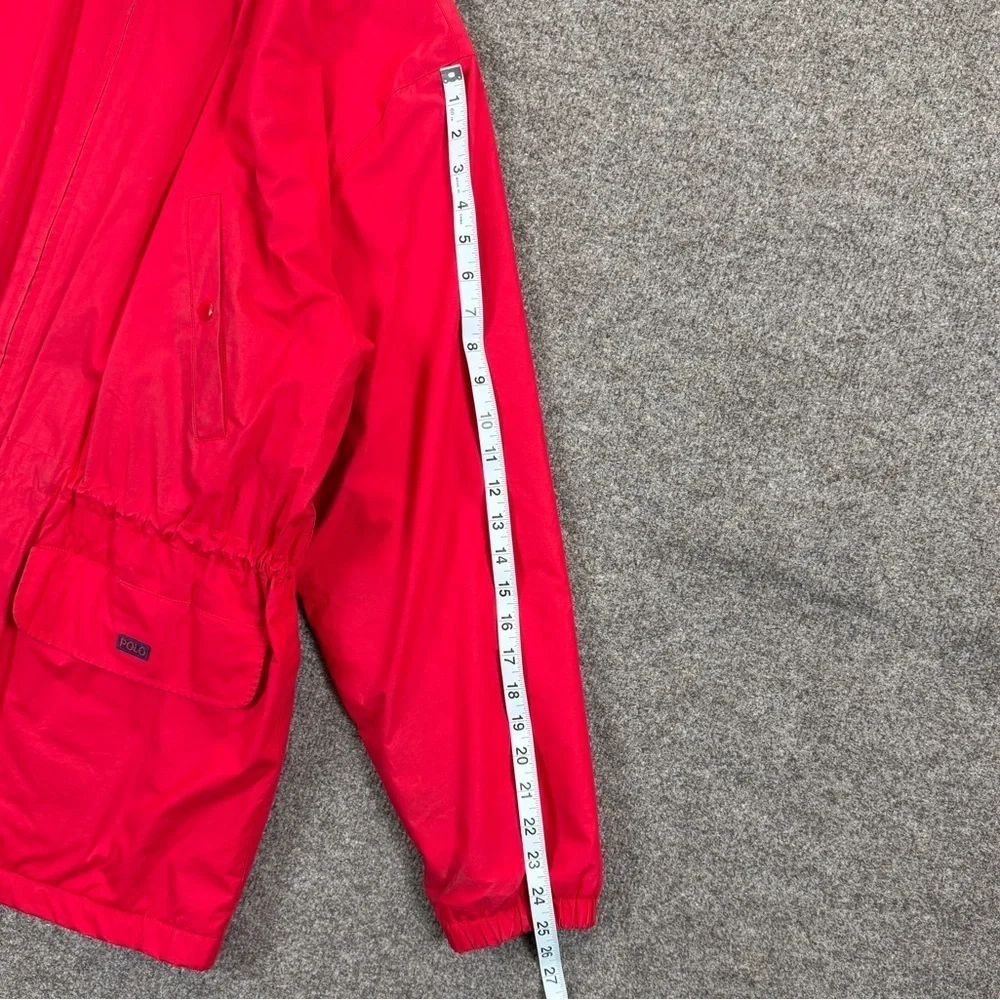 Vintage Polo Ralph Lauren Red Parka Jacket Mens M Fleece Lined Outdoor Retro 90s